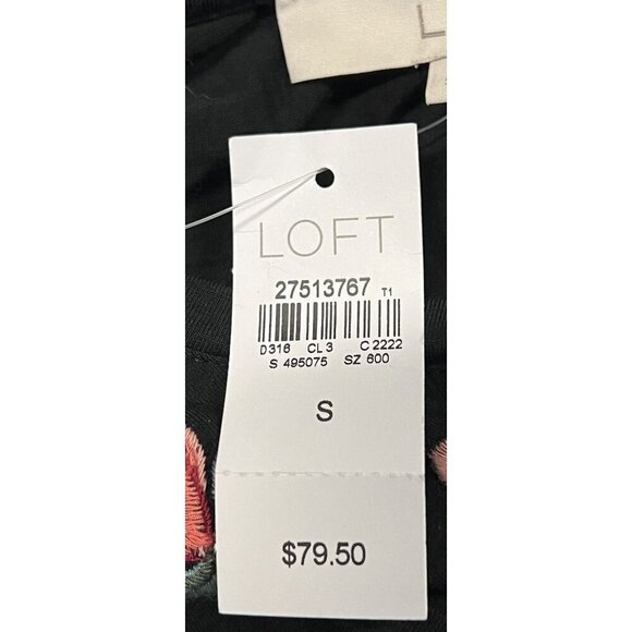 Ann Taylor Loft Women Shift Tunic Dress Small S Black Sleeveless Embroidery New - Picture 7 of 8